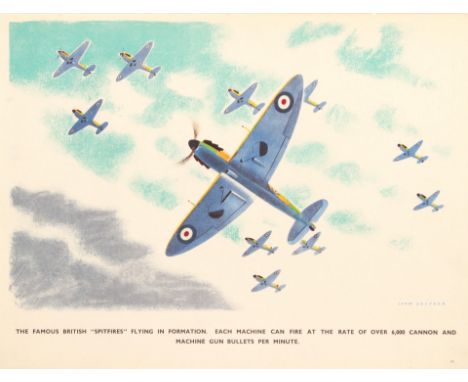 Original vintage World War Two propaganda poster featuring a great illustration by James Gardner (1907-1995) of Royal Air For