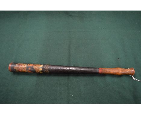 A painted wooden Victorian truncheon dated 1868.