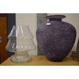 Two large glass vases.