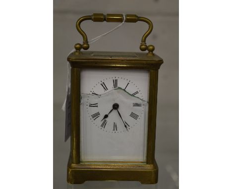 A brass carriage clock (faults).