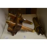 An old wood working moulding plane with blades.