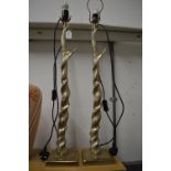 A pair of decorative table lamp bases.
