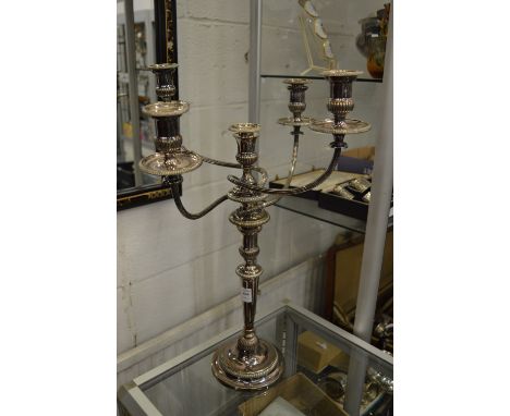 A good plated four branch, five light candelabra.