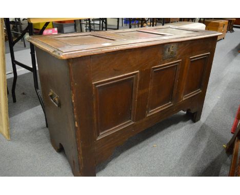 An 18th century oak coffer.