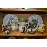 Widdicombe Fair, a musical jug together with other jugs and decorative plates etc.