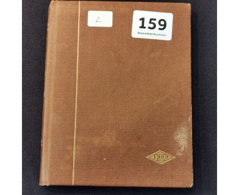 STAMP ALBUM - CONTAINS 3C GEORGE WASHINGTON (1 WITH GRILL) AND OTHER AMERICAN STAMPS