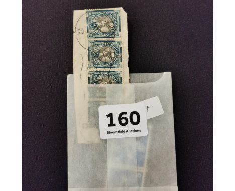 ROW OF 4 STAMPS AND OTHERS - SOUTH AFRICAN STAMPS ALL PRINTED DIFFERENTLY WITH GERMAN CANCELLATION MARK.  SWISS STAMPS (ONE U