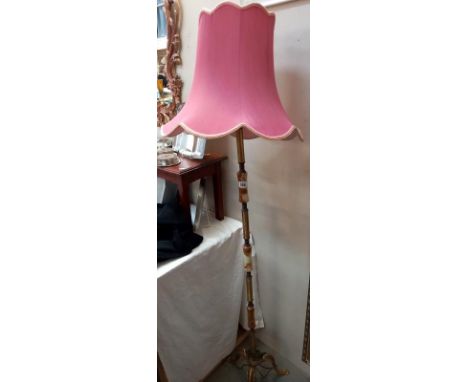 A vintage onyx and brass floor standing standard lamp.&nbsp;Collect Only.