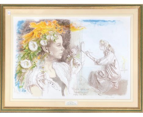 After John Ward, 'Flora Gave Me Fairest Flowers', colour print, signed and numbered 196/200, 53x76cmPresented to John & Imi S