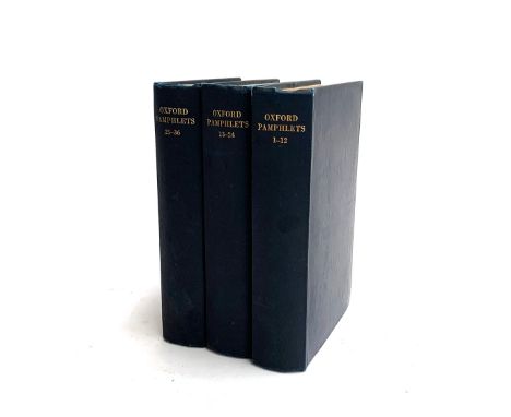OXFORD PAMPHLETS ON WORLD AFFAIRS: bound in three volumes entitled to spines 1-12, 13-24. 25-36. Therefore the first 36 of 72