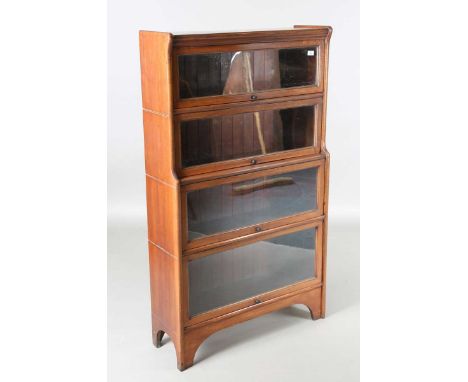 A mid-20th century walnut Globe Wernicke style glazed bookcase by Kenric &amp; Jefferson, height 148cm, width 86cm, depth 28c