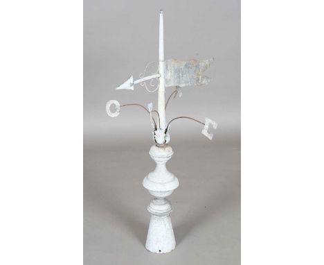 A 20th century French zinc weather vane of spire form, height 100cm.