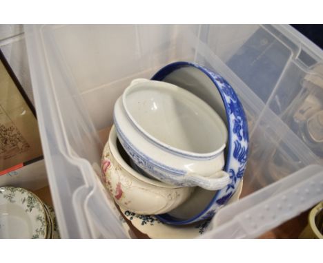 A selection of ceramic wash bowls and tureen
