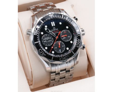 An impressive Omega Seamaster Professional Co-Axial Escapement Si14 Chronometer Wristwatch, 45mm Stainless steel case with bl