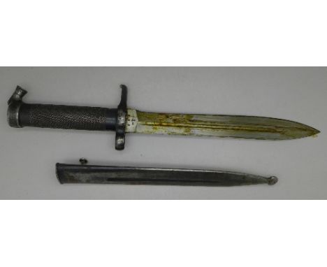 A Swedish navy issue bayonet with scabbard