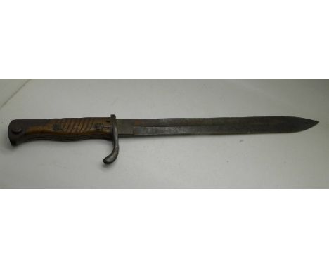 A German bayonet, no scabbard, the blade marked Alex Coppel, Solingen