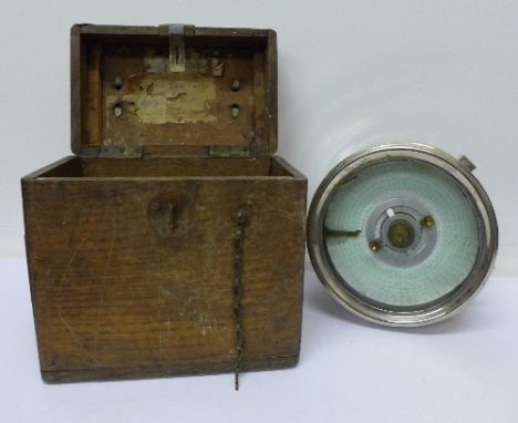 A pigeon racing clock, boxed