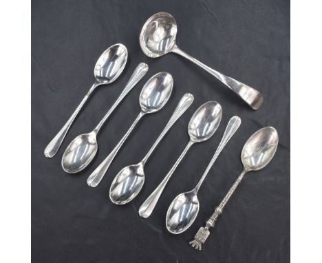 A set of six George V silver Hanoverian teaspoons of rat-tail design, marks for Sheffield 1910, maker John Round &amp; Son Lt