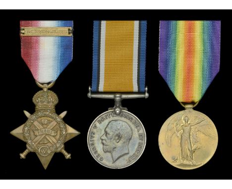Three: Private R. Downham, Welsh Regiment  1914 Star, with copy clasp (8856 Pte. R. Downham. 2/Welsh R.); British War and Vic
