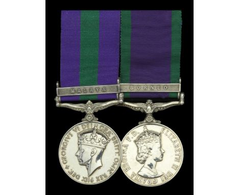 Pair: Corporal Budhibahadur Thapa, 2nd/6th Gurkha Rifles  General Service 1918-62, 1 clasp, Malaya, G.VI.R. (21138605 Rfn. Bu