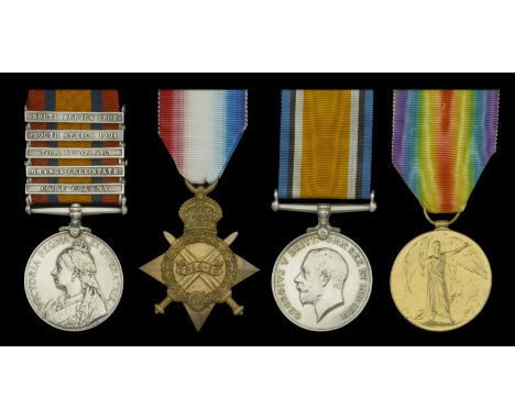 Five: Warrant Officer Class II W. A. Paine, Northumberland Fusiliers, late Oxfordshire Light Infantry  Queen’s South Africa 1