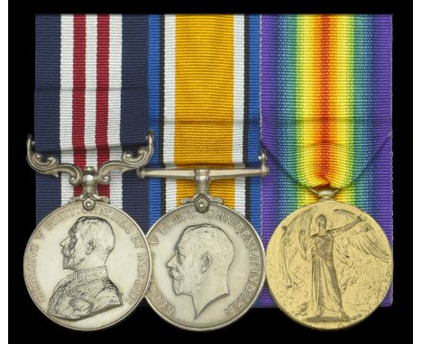 A Great War 1917 ‘Hill 60, Ypres’ M.M. group of three awarded to Sapper O. Palmer, 1st Tunnelling Company, Australian Enginee