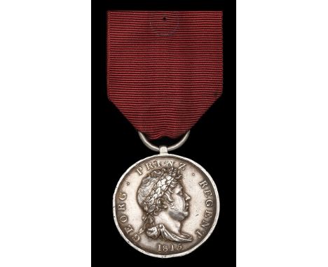 Germany, Hannover, Waterloo 1815 (Soldat ... Landw. Bat. Bremervoerde) with replacement silver mount and ring suspension, par