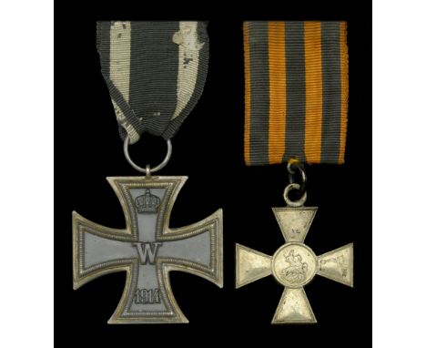 Germany, Prussia, Iron Cross 1914, Second Class breast badge, silver with iron centre, unmarked, very fine  Russia, Empire, C