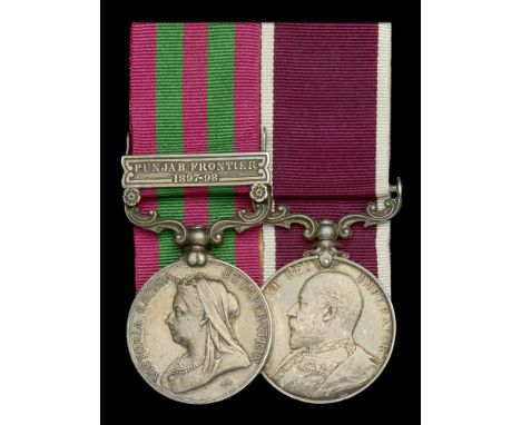 Pair: Driver R. Prince, Royal Horse Artillery  India General Service 1895-1902, 1 clasp, Punjab Frontier 1897-98 (36362 Drive