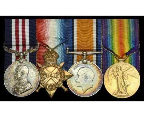 A Great War ‘Western Front’ M.M. group of four awarded to Staff Sergeant L. H. Hadfield, Royal Engineers, who was also Mentio