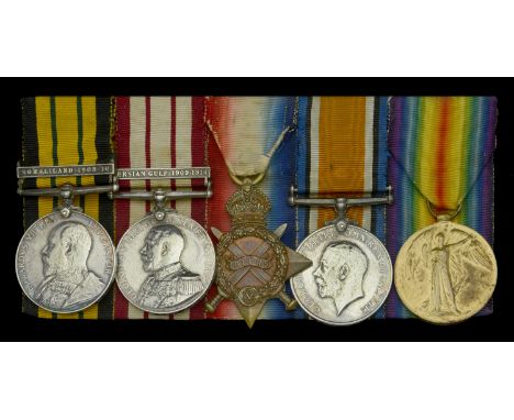 Five: Able Seaman J. Day, Royal Navy, who served in H.M.S. Challenger in the Naval Brigade ashore in the Cameroons and German