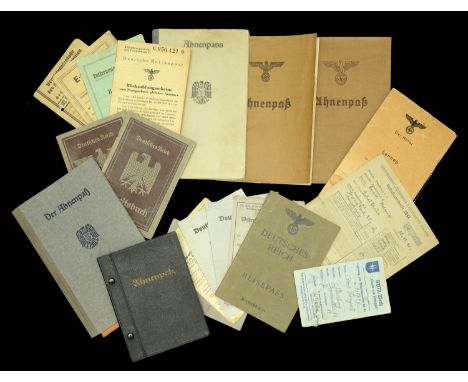 German Second World War Documentation. Comprising a German Kennkart for a female, swastika obliterated. Army driving license 