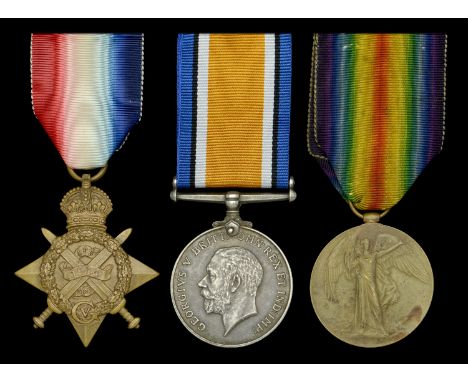 Three: Driver W. S. Newman, Royal Field Artillery, who died of wounds on the Western Front on 25 May 1915  1914 Star (57935 D