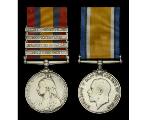 Pair: Private W. Cook, Oxfordshire Light Infantry, later York and Lancaster Regiment  Queen’s South Africa 1899-1902, 4 clasp