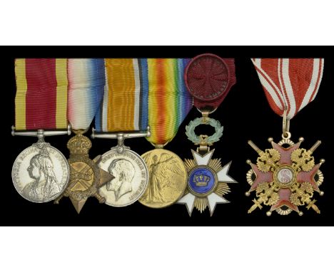 Six: Surgeon Captain K. H. Jones, Royal Navy   China 1900, no clasp (Surgn. K. H. Jones, R.N., H.M.S. Waterwitch); 1914-15 St