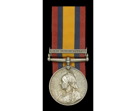 Queen’s South Africa 1899-1902, 1 clasp, Belfast (43649 Gnr: W. Keogh J.B. R.H.A.) light scratches to obverse field, otherwis