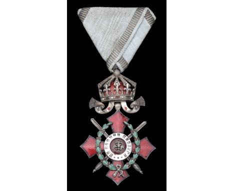 Bulgaria, Kingdom, Order of National Merit, Military Division, Knight’s breast badge, with War Decoration wreath, 75mm includ