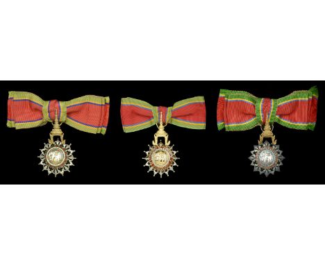 Thailand, Kingdom, Order of the White Elephant, 2nd type, Lady’s shoulder badge (3), all 80mm including crown suspension x 45