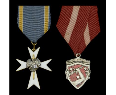 Estonia, Republic, Honour Decoration of the Home Guard, Third Class breast badge, silvered, gilt and enamel, good very fine  