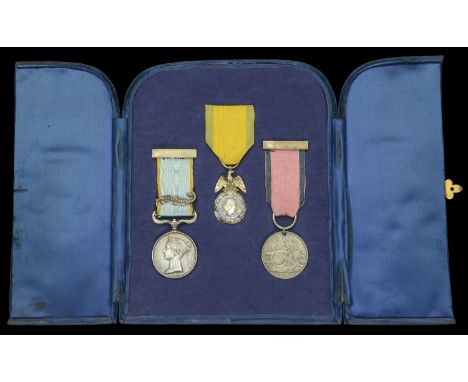Three: Private D. Lanaghan, 89th Foot  Crimea 1854-56, 1 clasp, Sebastopol, clasp loose on riband (3177 Pte. Darby Lanaghan 8
