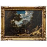 Huysmans, Cornelis: Felsige Waldlandschaft mit Rastenden