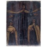 Maria als Himmelskönigin mit zwei Heiligen, Spanien oder Flandern, 17./18. Jh.