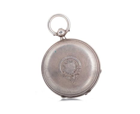 TWO SILVER CASED POCKET WATCHES one full and one half hunter, each with white enamel dial, Roman numerals and subsidiary seco