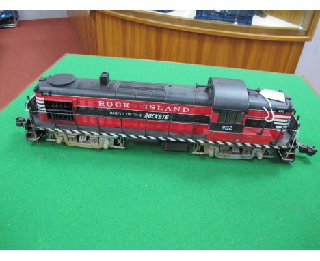 A 'O' Gauge/7mm RS-3 Bo-Bo Diesel Locomotive, "Rock Island" livery R/No 492, probably by Bachmann, in fair-weathered u/t cond