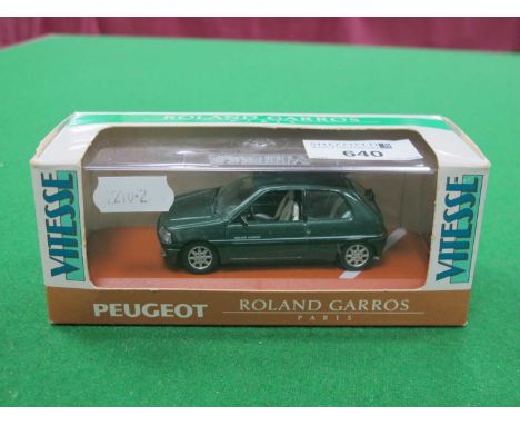 A Vitesse 1:43rd scale diecast model Peugeot 106 Roland Garros Paris, limited edition 4046/4500, boxed.