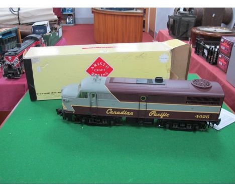 Aristocraft Gauge One Alco FA-I Bo-Bo Diesel Locomotive, Ref No ART-22022L Canadian Pacific livery R/No 4025, with smoke unit