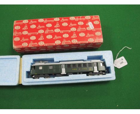 H.A.G (Swiss) 'HO' Gauge Ref No 151 Bo-Bo Electric Single Pantograph Railcar, SBB FFS Rail, silver/green livery, very good bo