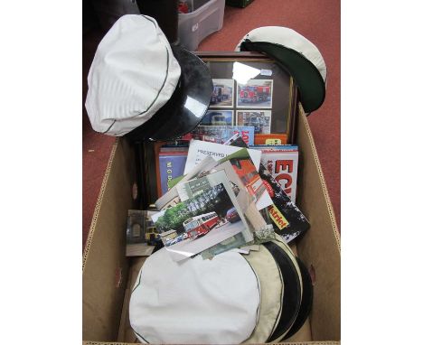 A Collection of Predominantly Bus Themed Memorabilia/Ephemera to include Five Bus Driver Caps - One with a Maidstone &amp; Di