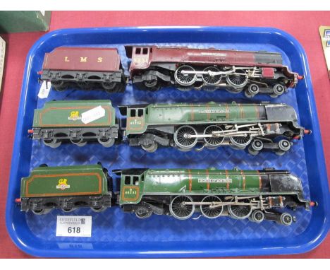 Three Hornby Dublo 'OO' Gauge/4mm Unboxed Three Rail Duchess Class 4-6-2 Steam Locomotives with Six Wheel Tenders, a Duchess 