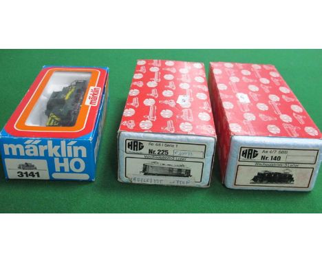 Three 'HO' Gauge Three Rail Continental Outline Locomotives, a Marklin Ref No 3141, F.S.R rail diesel shunter, R/No 8058, and
